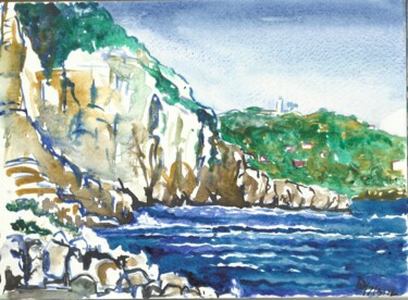 Картина под названием "Au Cap de Nice, 20…" - Diane Medus, Подлинное произведение искусства, Акварель