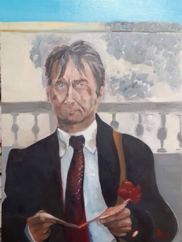 Painting titled "Portrait d'universi…" by Diane Medus, Original Artwork, Oil