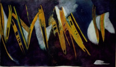 Malerei mit dem Titel "Nuit africaine II" von Diane Medus, Original-Kunstwerk, Pastell