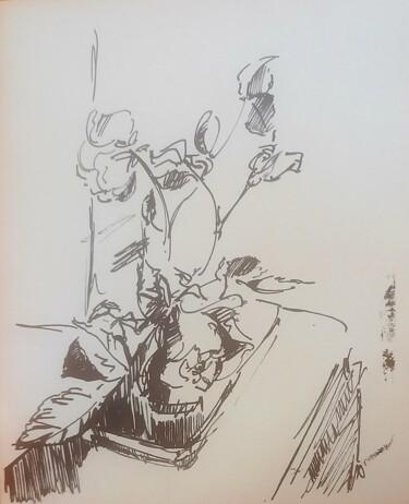 Dibujo titulada "Roses, décembre 198…" por Diane Medus, Obra de arte original, Tinta