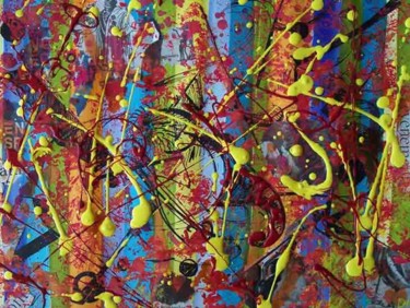 Painting titled "Actualité, l'événem…" by Diane Medus, Original Artwork, Acrylic