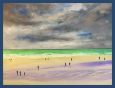 Schilderij getiteld "Ciel d’Orage à Cabo…" door Didier Colomès, Origineel Kunstwerk, Olie Gemonteerd op Frame voor houten br…