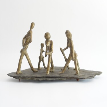 Sculptuur getiteld "les randonneurs" door Didier Fournier, Origineel Kunstwerk, Bronzen