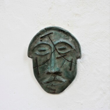Sculpture titled "Masque" by Didier Fournier, Original Artwork, Bronze