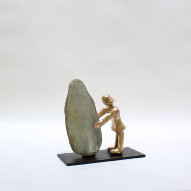 Sculpture titled "Menhir (n°347)" by Didier Fournier, Original Artwork, Bronze