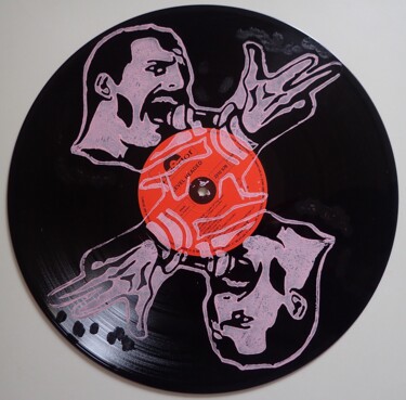 Printmaking titled "freddy Mercury" by Didier Lagrange, Original Artwork, Linocuts