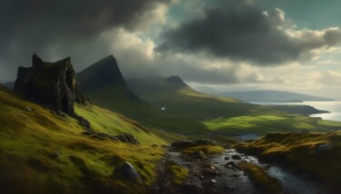 「Scotland dreamlike…」というタイトルのデジタルアーツ Didier Pistolによって, オリジナルのアートワーク, AI生成画像