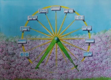 Drawing titled "Spring Lover's Motel" by Didier Plane, Original Artwork, Watercolor