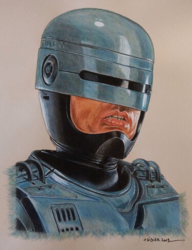 Pintura titulada "Robocop - Peter Wel…" por Didier Plouviez, Obra de arte original, Acuarela