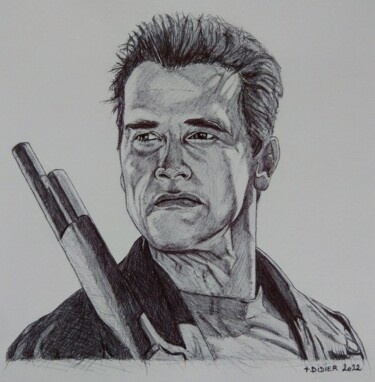 제목이 "Arnold Schwarzenegg…"인 그림 Didier Plouviez로, 원작, 볼펜