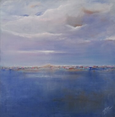 Painting titled "Entre ciel et mer" by Didier Di Martino, Original Artwork, Acrylic Mounted on Wood Stretcher frame