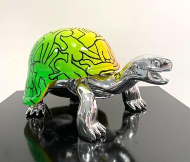 Sculpture titled "Keith Haring" by Diederik Van Apple, Original Artwork, Resin