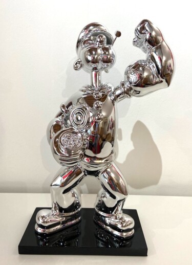 Скульптура под названием "Popeye stay strong!…" - Diederik Van Apple, Подлинное произведение искусства, Смола