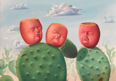Pintura titulada "mexican newborn" por Diego Alberto Arellano Fajardo, Obra de arte original, Oleo Montado en Bastidor de ca…