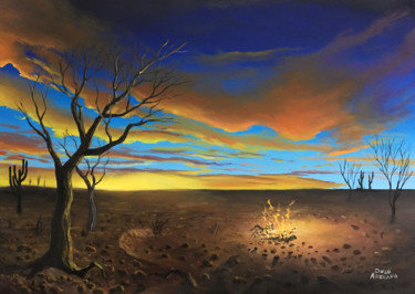 Malerei mit dem Titel "desert" von Diego Alberto Arellano Fajardo, Original-Kunstwerk, Öl