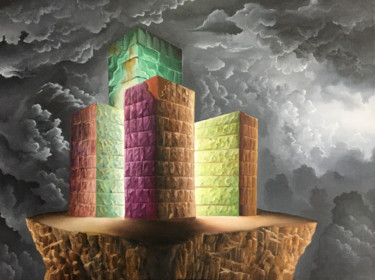 Malarstwo zatytułowany „temple 2” autorstwa Diego Alberto Arellano Fajardo, Oryginalna praca, Olej