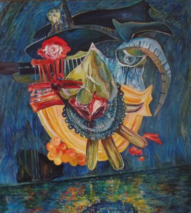 Pintura intitulada "Der Mond legt seine…" por Dieter Stockmann, Obras de arte originais, Acrílico