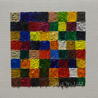 Painting titled "QUADRATA NR.80 | OR…" by Dietmar Meinhardt (MeinhardtART), Original Artwork, Oil Mounted on Cardboard