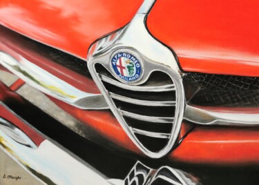 Painting titled "ALFA ROMEO GIULIETT…" by Dietmar Merighi, Original Artwork, Pastel