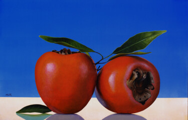 Painting titled "Persimmons" by Dietrich Moravec, Original Artwork, Acrylic