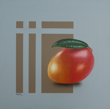 Painting titled "Mango" by Dietrich Moravec, Original Artwork, Acrylic Mounted on Wood Panel