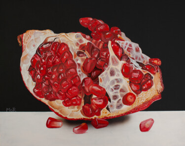 Pintura titulada "Pomegranate" por Dietrich Moravec, Obra de arte original, Oleo Montado en Panel de madera