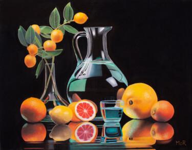 Pintura intitulada "Citrus Fruits and G…" por Dietrich Moravec, Obras de arte originais, Pastel