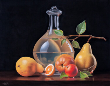 Pintura intitulada "Fruits and Juice" por Dietrich Moravec, Obras de arte originais, Pastel