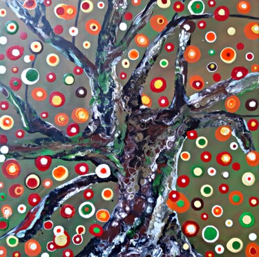 Painting titled "Olive Tree" by Dilameart, Original Artwork, Acrylic