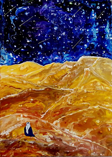 Painting titled "Sky and Sand" by Dilameart, Original Artwork, Acrylic