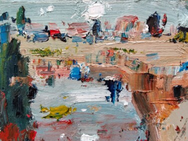 Malerei mit dem Titel "Small river" von Dilshod Khudayorov, Original-Kunstwerk, Öl