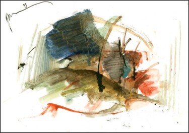 Drawing titled "Sur la colline На х…" by Dima Dima Vil Ms Wilms (Rok Zivopisec Rock Painter), Original Artwork, Gouache