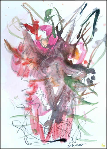 Drawing titled "Bouquet  Букет 68" by Dima Dima Vil Ms Wilms (Rok Zivopisec Rock Painter), Original Artwork, Gouache