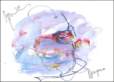 Drawing titled "профиль5   profil…" by Dima Dima Vil Ms Wilms (Rok Zivopisec Rock Painter), Original Artwork, Watercolor