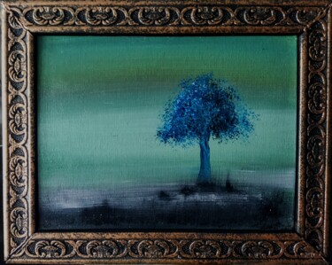 Painting titled "Синее дерево" by Dima Zubakin, Original Artwork, Acrylic