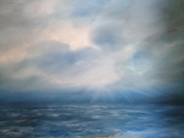 Schilderij getiteld "la mer" door Dimalone, Origineel Kunstwerk, Olie