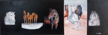 제목이 "GALERIE DE CHEVAUX"인 미술작품 Umarilys로, 원작, 기름 나무 들것 프레임에 장착됨