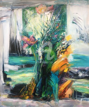 Painting titled "Sea" by Dimitrinka Popova, Original Artwork, Oil