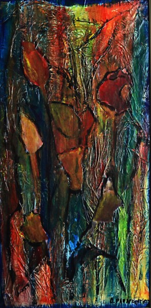 Painting titled "Flowers of Rage" by Dimitra Papageorgiou, Original Artwork, Acrylic