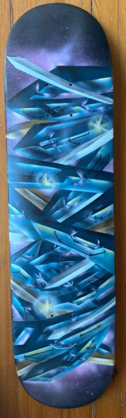 Painting titled "Graffiti skate boar…" by Dimits, Original Artwork, Airbrush