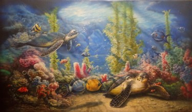 Картина под названием "Подводный мир" - Дмитрий Фокеев, Подлинное произведение искусства, Акрил