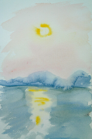 Painting titled "Sunlight - evening…" by Dina Aseeva, Original Artwork, Watercolor