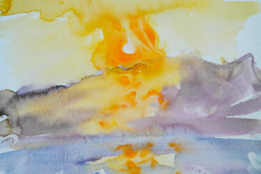 Malerei mit dem Titel "Sunrise near Symi I…" von Dina Aseeva, Original-Kunstwerk, Aquarell