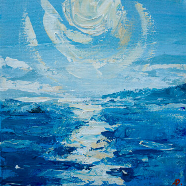 Painting titled "Solstice on Levanto…" by Dina Aseeva, Original Artwork, Acrylic Mounted on Wood Stretcher frame