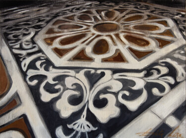 Картина под названием "Floor pattern II" - Dita Lūse, Подлинное произведение искусства, Масло