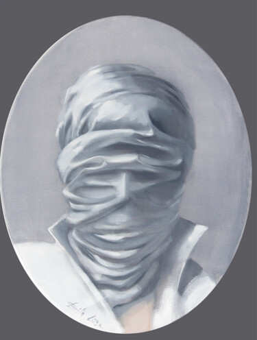 "Portrait-19" başlıklı Tablo Dita Lūse tarafından, Orijinal sanat, Petrol Ahşap Sedye çerçevesi üzerine monte edilmiş