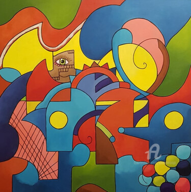 Pintura intitulada "Felicidade de cores" por Diva Laranja, Obras de arte originais, Acrílico