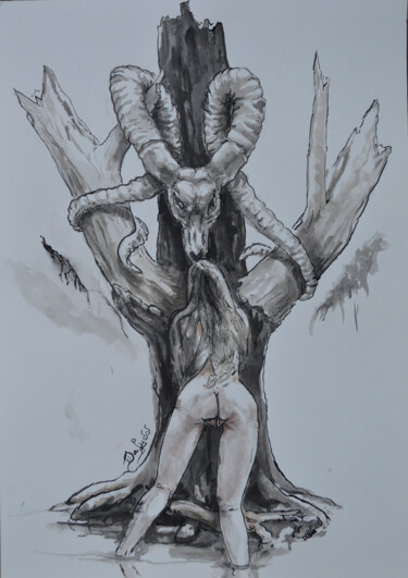 "Honor the Black God" başlıklı Resim Diviciac tarafından, Orijinal sanat, Mürekkep