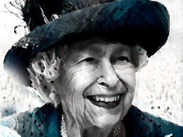Arts numériques intitulée "Queen Elizabeth por…" par Dizlarka, Œuvre d'art originale, Peinture numérique