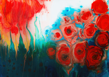 Peinture intitulée "ROSES AND FROSTS" par Djuliana Prix, Œuvre d'art originale, Acrylique